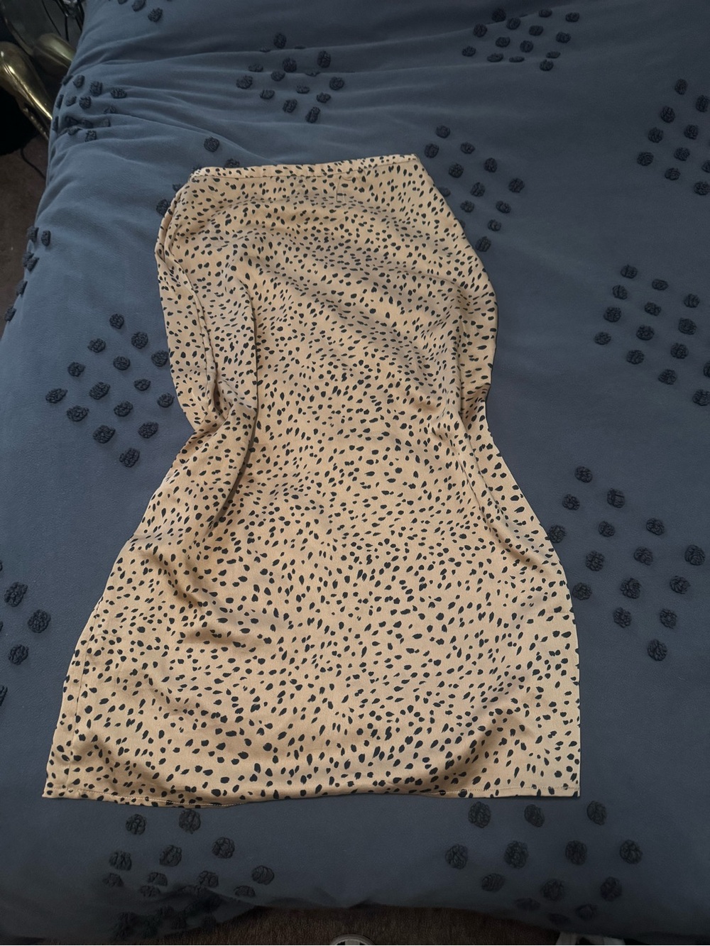 Forever 21 Tan and Black Printed Midi Skirt